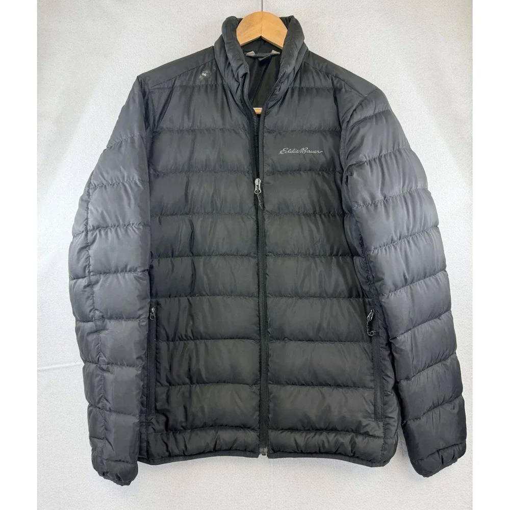 EDDIE BAUER Black Warm EB650 DOWN WINTER JACKET Puffer Hike Ski Coat Men's S - Picture 2 of 7
